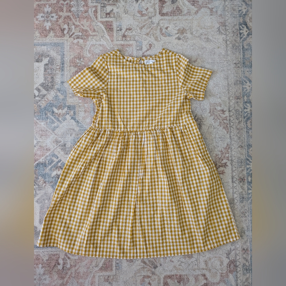 Tradlands Nico Cotton Dress in Yellow Gingham - Small